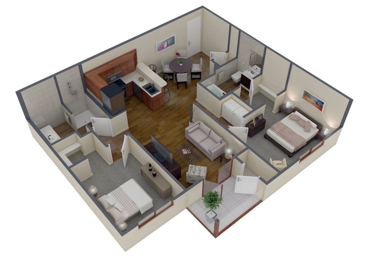 Floor Plan - Two Bedroom Two Bath