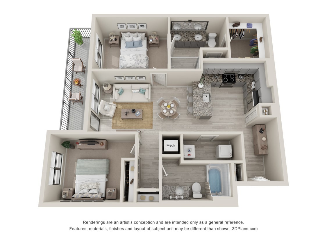 Parkside at East Villages_B2.jpg - B2 - 2 Bedroom, 2 Bathroom