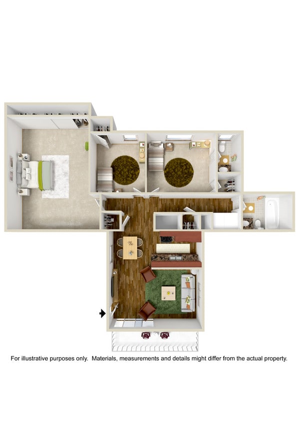 Floor Plan - 3 Bdrm 1.5 Bth