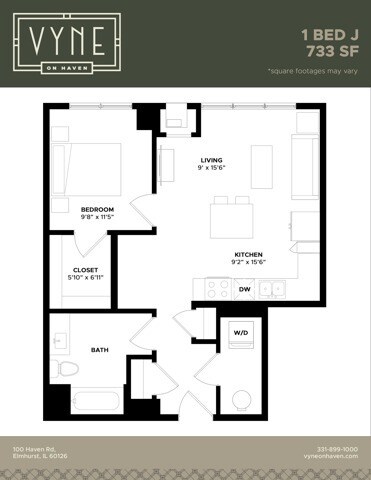 Final - Vyne On Haven - Floor Plans - 1 BED J -TYPE B - 1 BED - J
