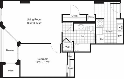 Floor Plan - 1 Bedroom I