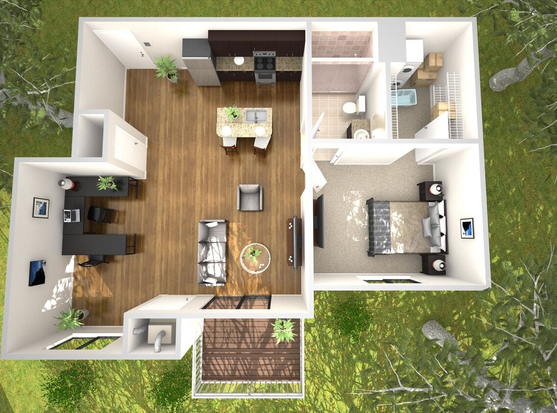 Floor Plan - 1 Bedroom Waterlily
