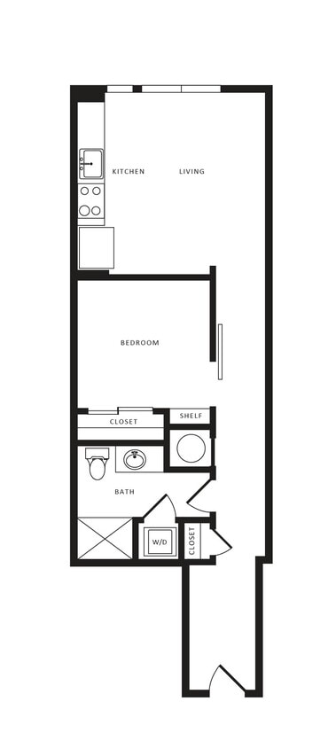Floor Plan - 1 Bed/1 Bath-A06 Modern