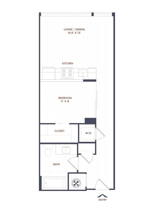Floor Plan - 1 Bed/1 Bath-A01