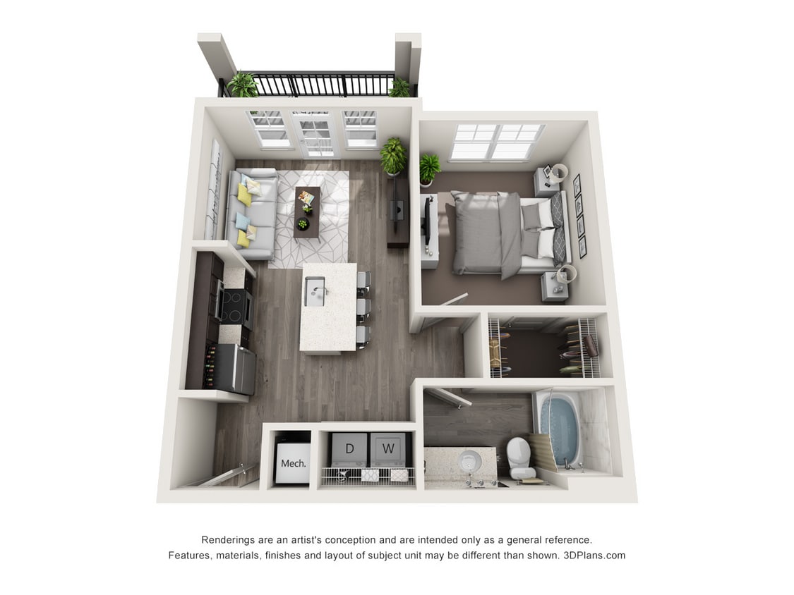 Haven on Tucker_A1.jpg - A1 - One Bedroom, One Bathroom