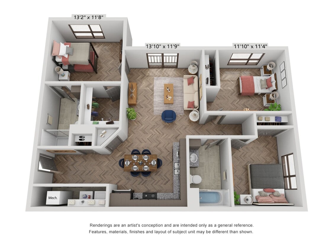 Floor Plan - 3B2B Terracotta