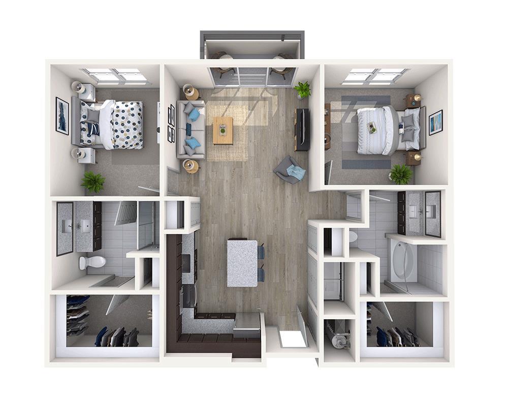 Floor Plan - Two Bedroom B2E