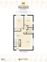 Floor Plan - 2 Bed / 1 Bath Apt.