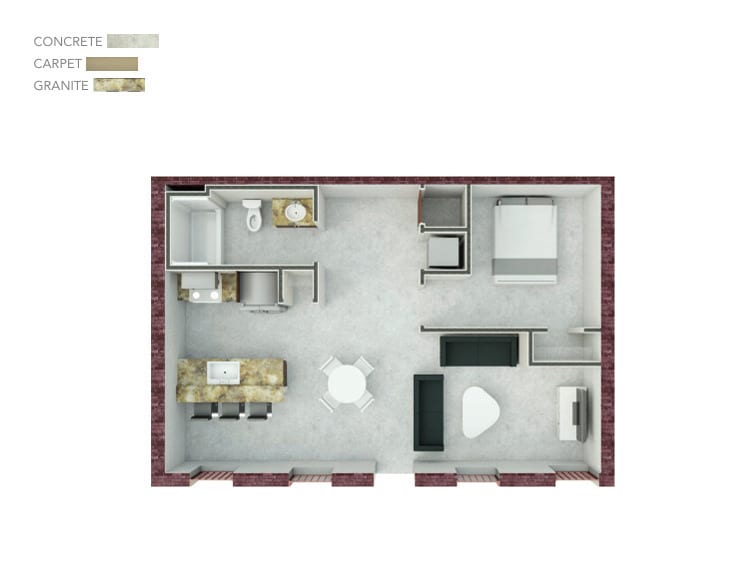Floor Plan - 1B1B B -Liberty Crest