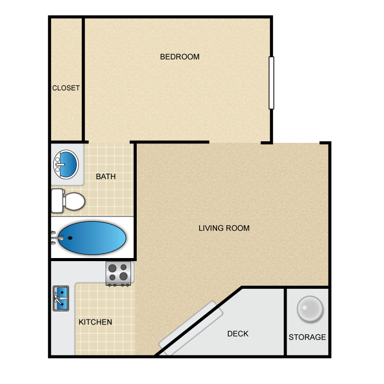 Floor Plan - 1x1R