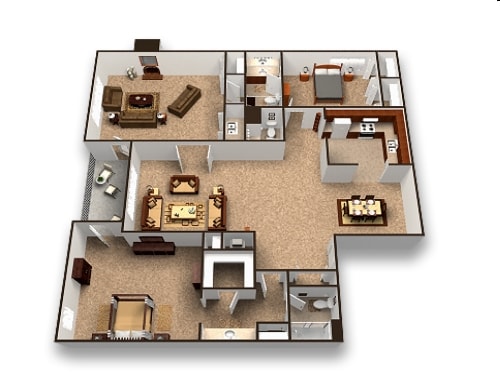 2BR/2BA - West Mid B3