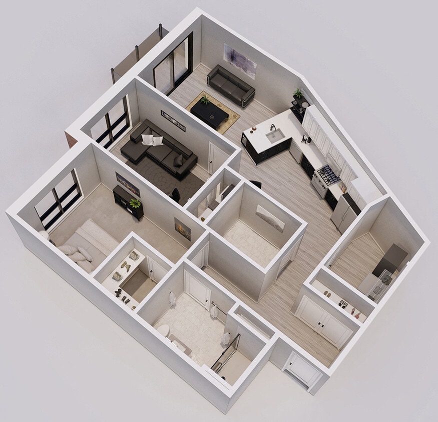 Floor Plan - Bloomerang Style K - 1 Bedroom + Den