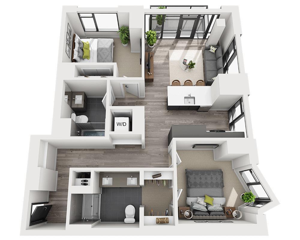 Floor Plan - Two Bedroom B2Q