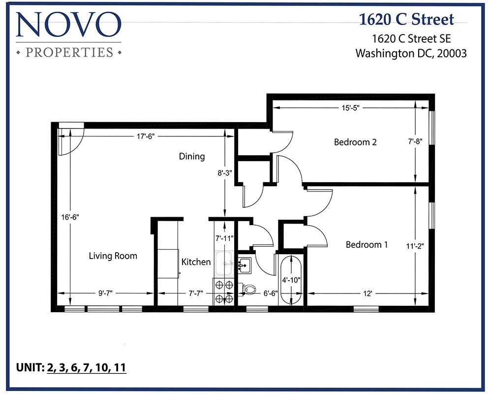 Floor Plan - Standard 2Bedroom/1Bath