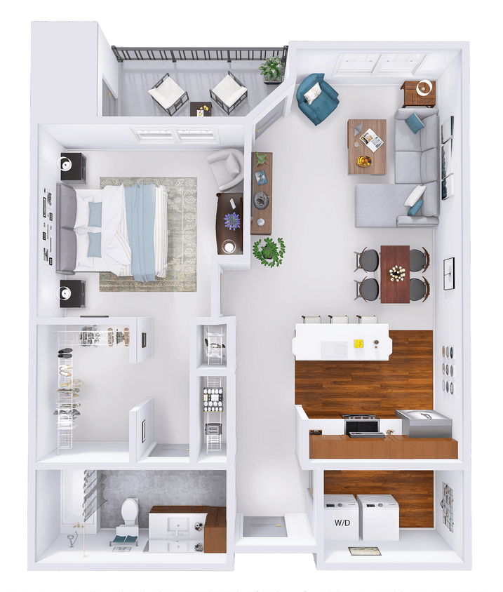 Floor Plan - NorthTown - B5 - 1 Bed - 1 Bath