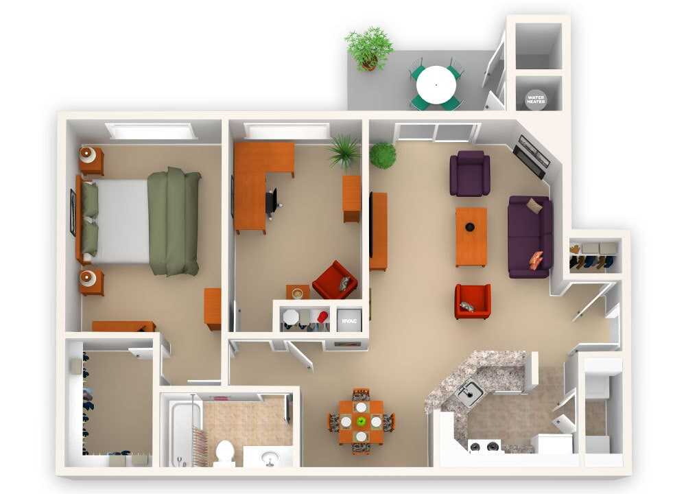 Floor Plan - One Bedroom with Den