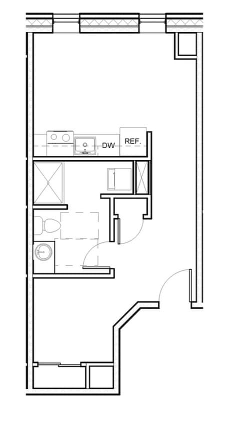 Floor Plan - Studio 204-604