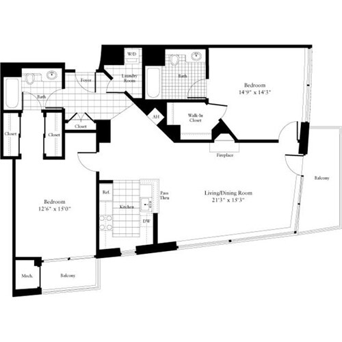 Floor Plan - 2 Bedrooms N
