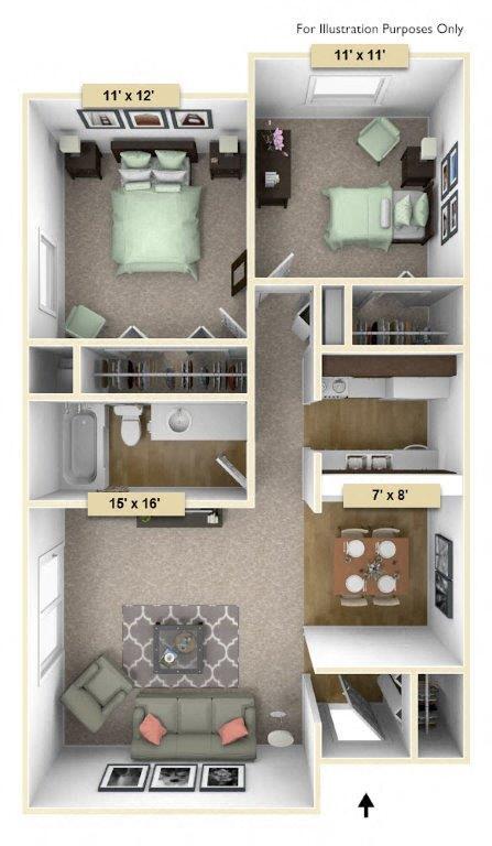Floor Plan - Redwood Two Bedroom