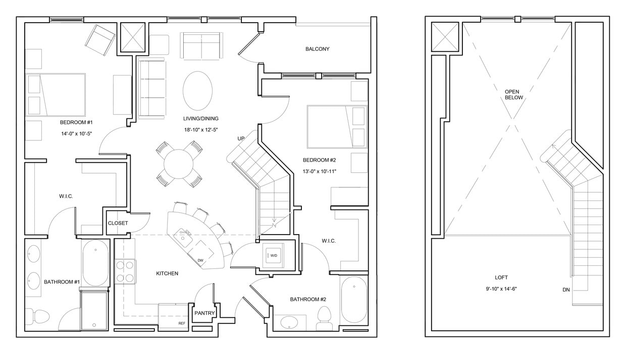 Floor Plan - 2 Bed/2 Bath Loft-B2-BL-Windlass