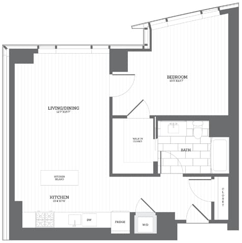 Floor Plan - 1 Bed/1 Bath A3