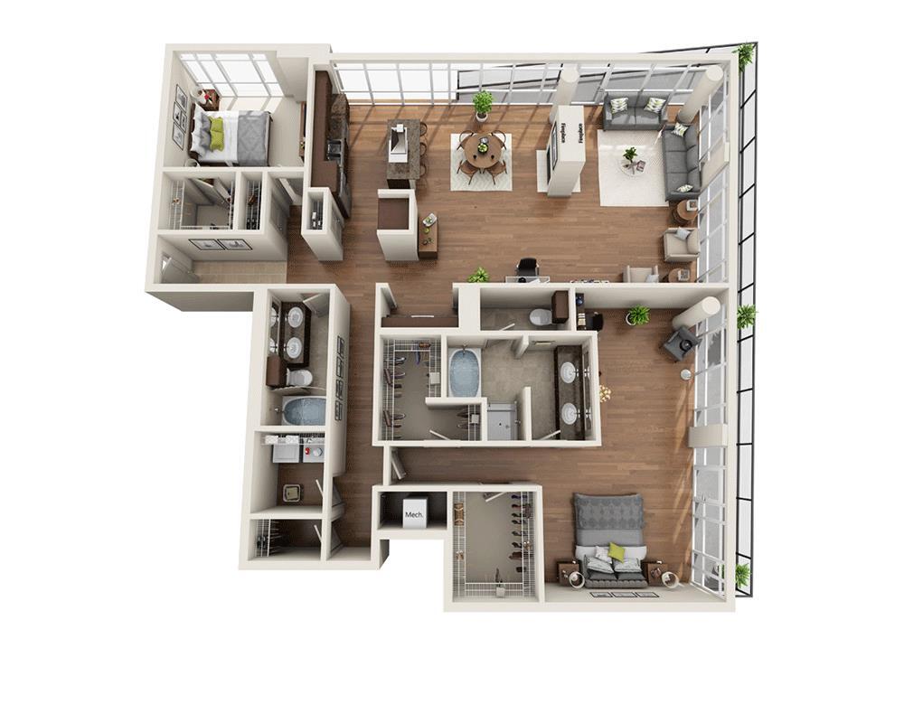 Floor Plan - Plan PH3 (P-B2E)