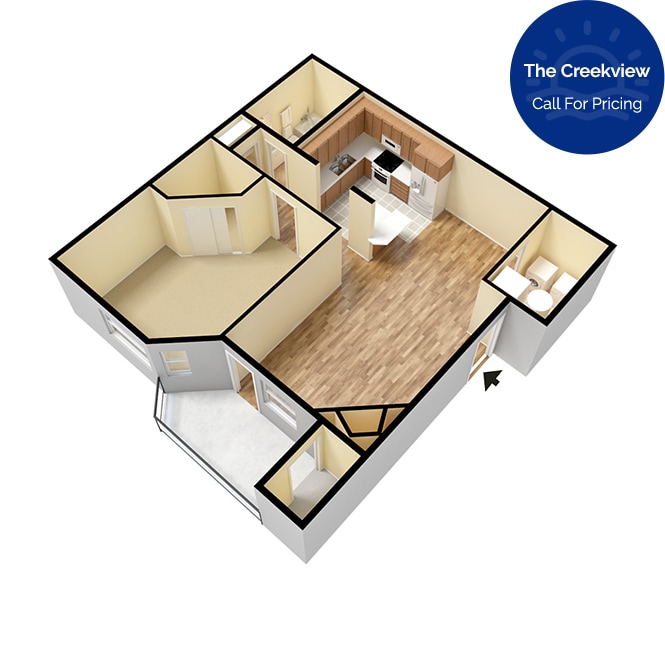 The Creekview 1 Bed 1 Bath - The Creekview - Remodel