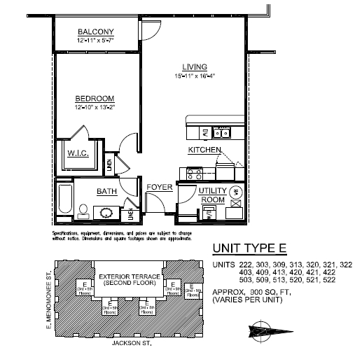 E - 1 Bed / 1 Bath - E