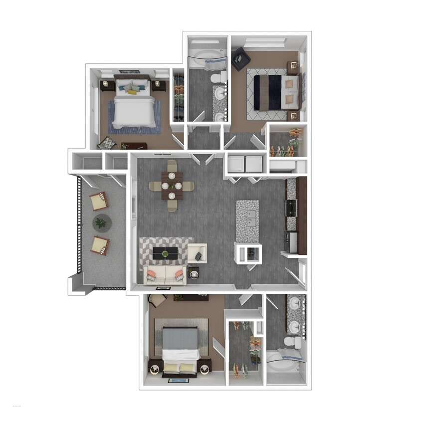Floor Plan - 3 Bed 2 Bath 1522 SqFt (1342 Net)