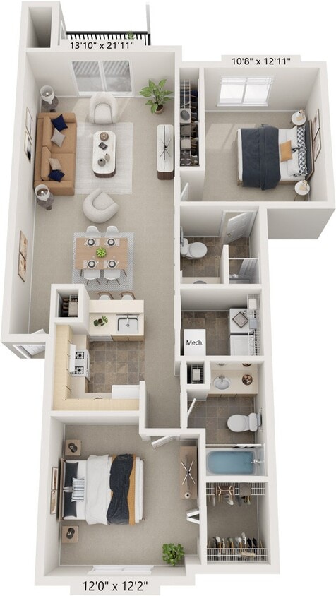 Floor Plan - Two Bedroom Traditional