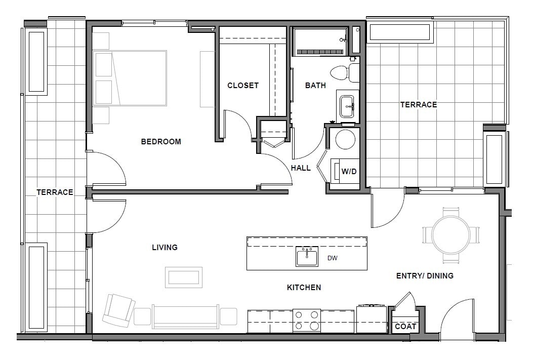 Floor Plan - One Bedroom