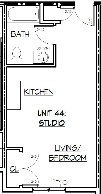 Floor Plan - Studio /1 Bath  