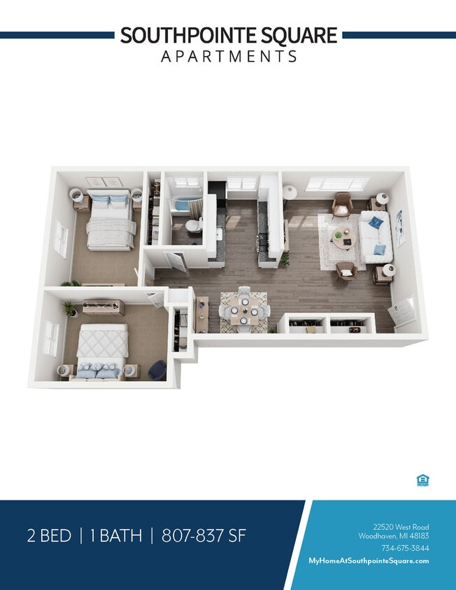 Floor Plan - 2 BEDROOM 1 BATH LG