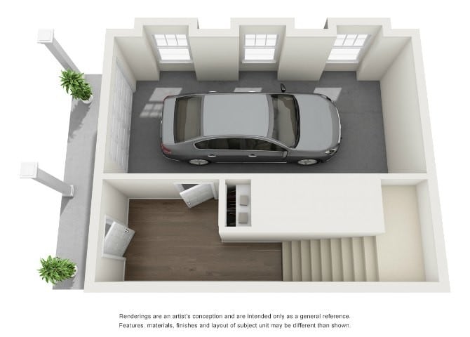 Floor Plan - Harrison, 3 Bedroom Townhome, Garage