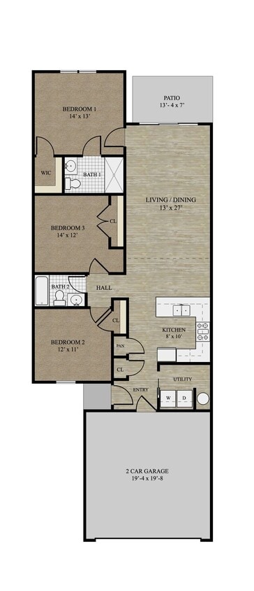 Floor Plan - 3 Bed Pond View