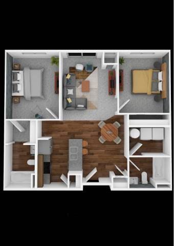 Floor Plan - Apartment Style 2 Bedroom 2 Bathroom Accessible
