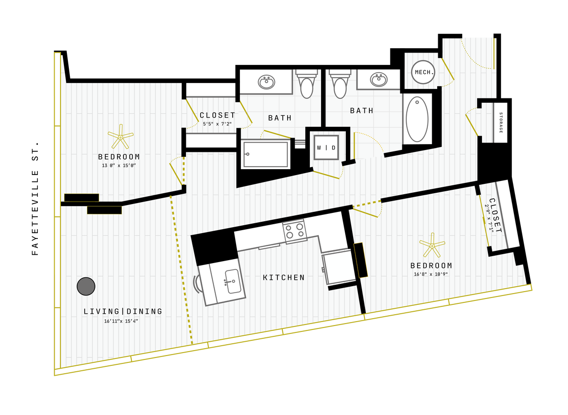 Floor Plan - 2 Bed/2 Bath-2BR-16