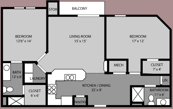 Suite B | 2 Bed 2 Bath | 1,167 sqft - SUITE B