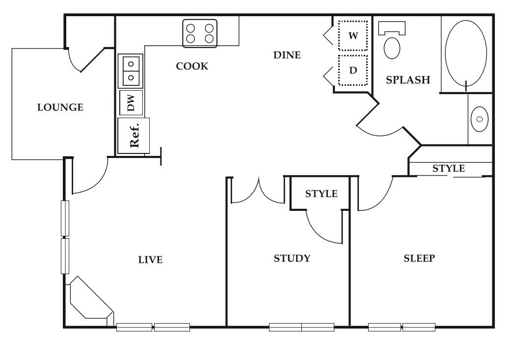 One Bedroom Study - One Bedroom Study