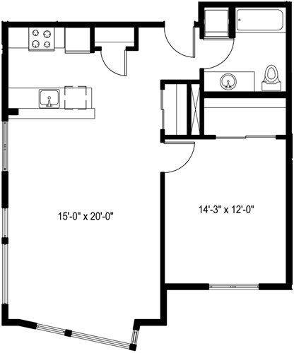 Floor Plan - 1 Bedroom L