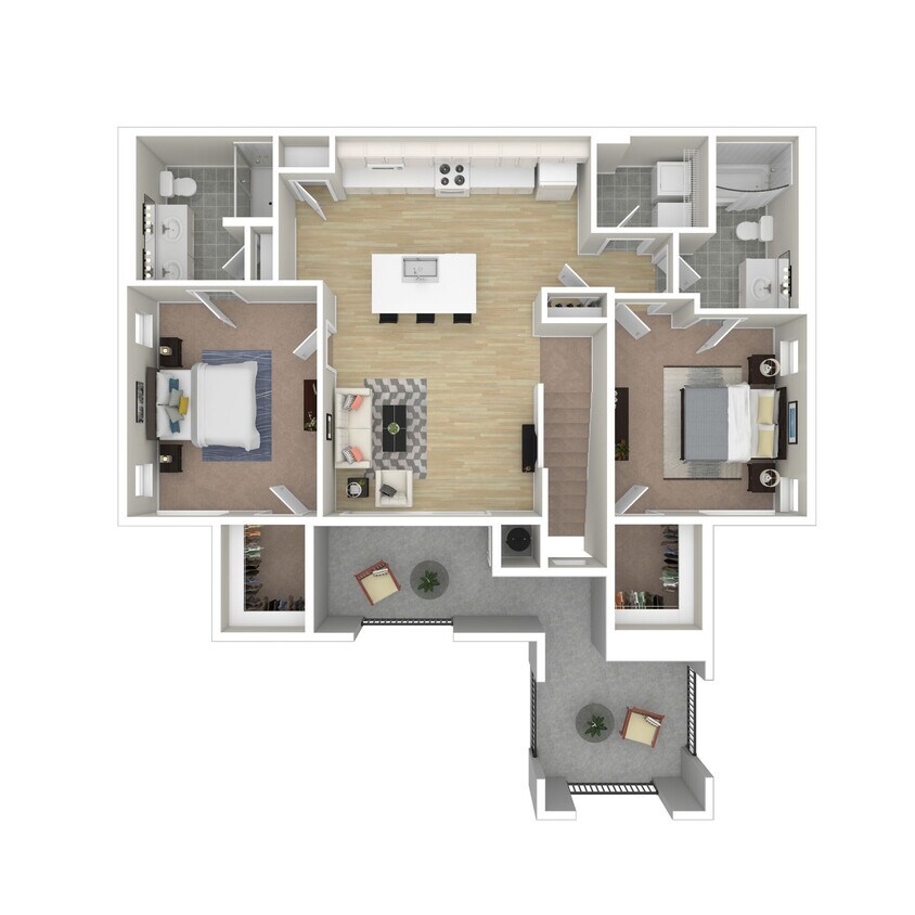 Floor Plan - 2X2C - Sundeck