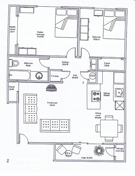 2BR/1BA - Two Bedroom/ One Bath