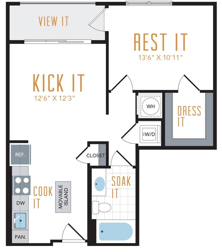 Floor Plan - 1 Bed 1 Bath