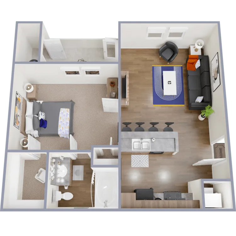 A1 - 571 square foot, one bedroom, one bath apartment - Alpine