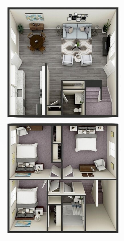 Floor Plan - 3BR 1.5B Gold