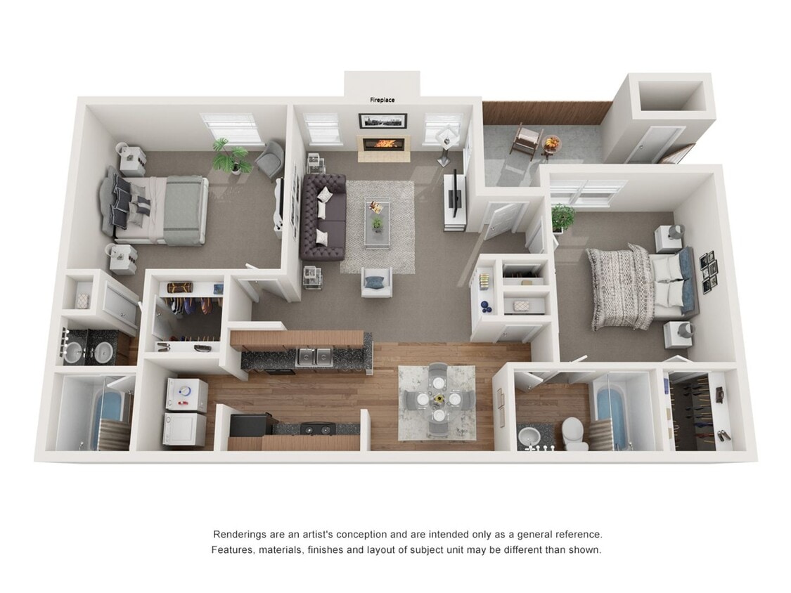 Floor Plan - Two Bedrooms, Two Baths