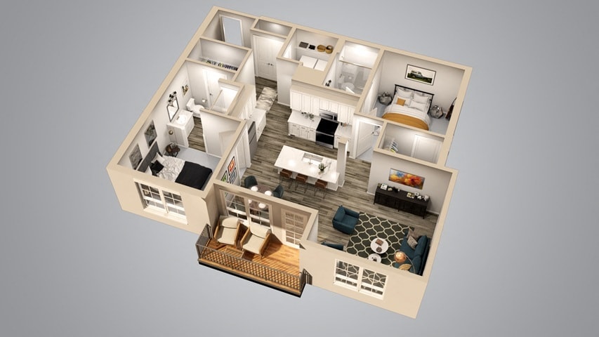 Floor Plan - Two Bedroom Two Bath