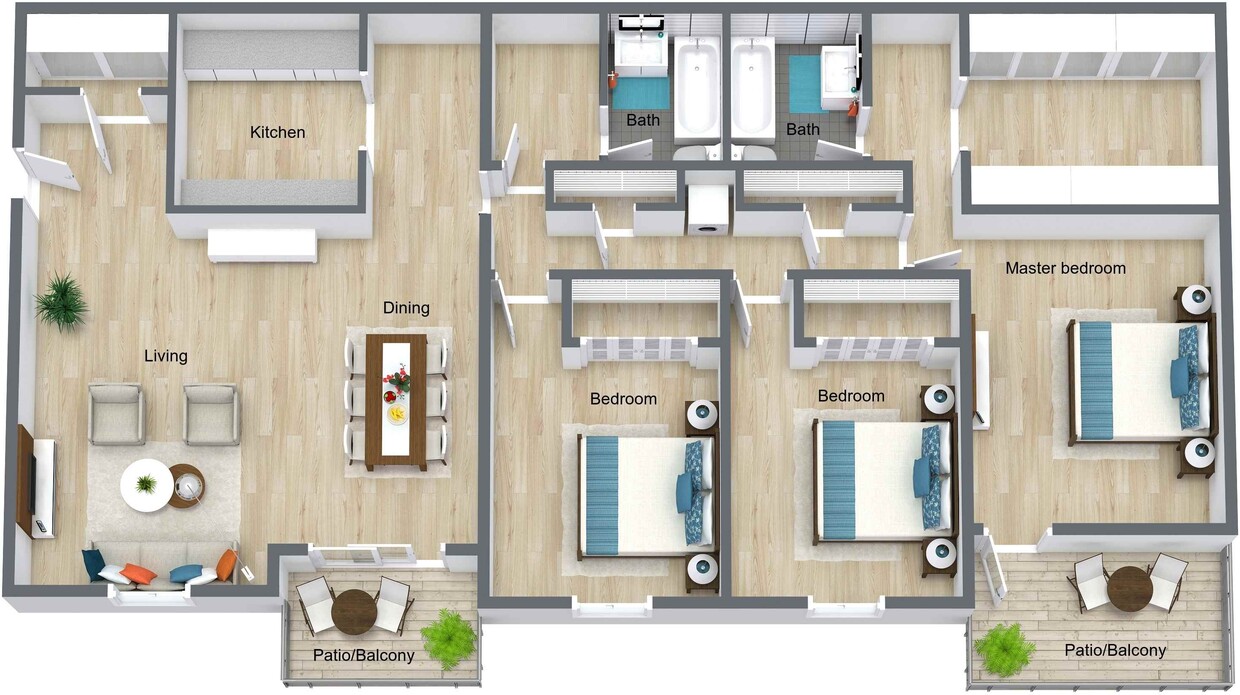 Floor Plan - Bald Cypress (3 bed 2 bath)
