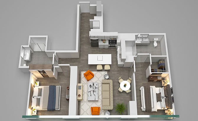 Floor Plan - Two Bedroom 01