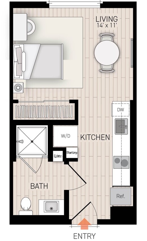 Floor Plan - Plan 1 - Income Restricted